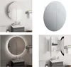 vidaXL Kúpeľňová skrinka s okrúhlym zrkadlom & LED White Náhľad obrázku produktu 1