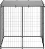 vidaXL Psia búda 110x110x110 cm Oceľová čierna Náhľad obrázku produktu 2