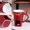 130ml Schokofondue Tasse mit Gabel für Schokolade Käse Produktbild-Vorschau 6