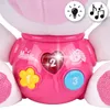 Close-up of a pink plush unicorn toy's torso, showing interactive buttons and lights. Anteprima dell’immagine prodotto