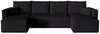 A black U-shaped sectional sofa is shown against a white background. Produktbild-Vorschau