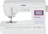 A white Brother Innov-is F400 sewing machine is shown from the front. Produktbild-Vorschau