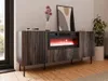 Commode combinée avec cheminée électrique ANGET - noyer Voir les images du produit 1