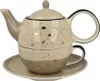A tea for one set consisting of a teapot, cup, and saucer, displayed on a white background. Produktbild-Vorschau