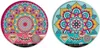 Two circular diamond painting kits with mandala designs, one in pink and one in turquoise, are shown side-by-side against a white background. Náhled obrázku produktu