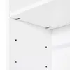 A close-up view of a white shelf unit, showing metal brackets used to support the shelf. Náhled obrázku produktu