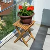 Akazie Klapphocker 37cm im Teak Look - Holz Garten Hocker Produktbild-Vorschau 3