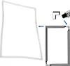 A refrigerator door seal is shown along with an illustration of how to assemble corner pieces for the seal. Produktbild-Vorschau