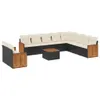 11-tlg. Garten-Sofagarnitur - mit Kissen Schwarz Poly Produktbild-Vorschau 2