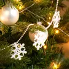 com-four® Girlande mit Schneeflocken - Girlande Weihnachten Produktbild-Vorschau 2