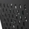 A close-up view of a black metal fire pit with a diamond-shaped perforated pattern. Náhled obrázku produktu
