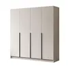 A four-door wardrobe with black handles against a white background. Produktbild-Vorschau