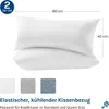 WOLTU Kühlender Kissenbezug 2er Set, Weicher Atmungsaktiv Produktbild-Vorschau 2