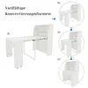 This image demonstrates the different conversion forms of a white desk. Náhled obrázku produktu