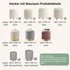 Runder Sitzhocker mit Stauraum, Cord Polsterhocker mit Produktbild-Vorschau 5
