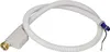 A white corrugated hose with brass and blue connectors against a white background. Produktbild-Vorschau