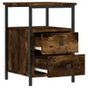 vidaXL Stolik nocny dąb wędzony 34x35,5x50 cm materiał Podgląd zdjęcia produktu 6