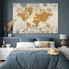MuchoWow® Poster Weltkarte - Gold - Blumen 180x120 cm - Produktbild-Vorschau 4