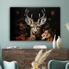 MuchoWow® - Leinwandbilder - Hirsch - Tier - Blumen - Natur Produktbild-Vorschau 4