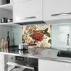 Küchenrückwand Spritzschutz Glas mit Motiv Blumenmuster Produktbild-Vorschau 2