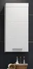 A white bathroom cabinet mounted on a dark tiled wall, with toiletries in a basket below. Podgląd zdjęcia produktu