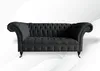 Chesterfield 2 Sitzer Schwarz Textil Stoff Möbel Wohnzimmer Produktbild-Vorschau 1