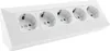 A white five-socket power strip is shown against a white background. Produktbild-Vorschau