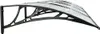 A black and transparent polycarbonate door awning mounted on a white background. Náhľad obrázku produktu