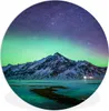 MuchoWow® Rundes Wandbild - Runde Bilder Berg - Nordlichter Produktbild-Vorschau 1