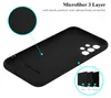 A black phone case is shown from the inside, with close-up insets highlighting its microfiber lining and layered construction. Náhľad obrázku produktu
