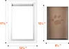 A diagram showing the dimensions of a pet door frame and flap. Podgląd zdjęcia produktu