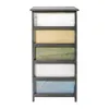 A tall, narrow dresser with five drawers, each a different color. Anteprima dell’immagine prodotto