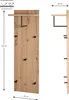 HAKU Wandgarderobe Eiche hell, schwarz - MDF, Metall, Produktbild-Vorschau 2