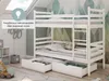 Hochbett 90x200 mit 2 Schubladen und 2 Matratzen Etagenbett Produktbild-Vorschau 4
