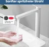 A white bathroom faucet with water flowing into a sink where hands are being washed. Anteprima dell’immagine prodotto