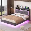 Polsterbett 140x200cm mit USB Steckdose und LED Produktbild-Vorschau 5