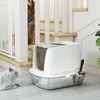 Arenero para gatos de acero inoxidable con tapa y paleta. Vista previa de la imagen del producto 9