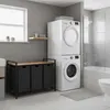 Relaxdays Wäschesammler mit 3 Wäschesäcke, 150 L, Holzoptik Produktbild-Vorschau 2