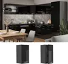 A modern black high-gloss kitchen with a dining table and chairs, and two separate cabinet images below. Voir les images du produit