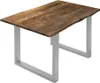 Esstisch Baumkante massiv Akazie nussbaumfarben 100 x 70 cm Produktbild-Vorschau 1