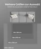 A graphic showing different rug sizes in relation to a sofa. Produktbild-Vorschau