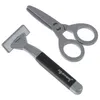 A pair of toy scissors and a toy razor are displayed on a white background. Produktbild-Vorschau