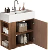 A bathroom vanity with a sink and storage. Voir les images du produit