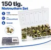 Bituxx 150 tlg. Nietmuttern Set Nieten Flachkopfnieten Produktbild-Vorschau 2