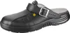 A black Abeba ESD-Berufsschuhe x-light OB Clog is shown from a side angle on a white background. Produktbild-Vorschau