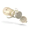 A disassembled baby bottle with a straw lid, shown against a white background. Produktbild-Vorschau