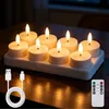 8er Teelichter mit Timer,Wiederaufladbar mit Ladestation Produktbild-Vorschau 1