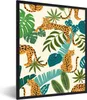 MuchoWow® Gerahmtes Poster Dschungel - Leopard - Pflanzen - Produktbild-Vorschau 1