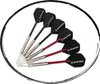 A set of darts arranged in a fan shape within a circular border. Produktbild-Vorschau