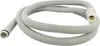 A coiled gray corrugated hose with white connectors at each end, isolated on a white background. Produktbild-Vorschau